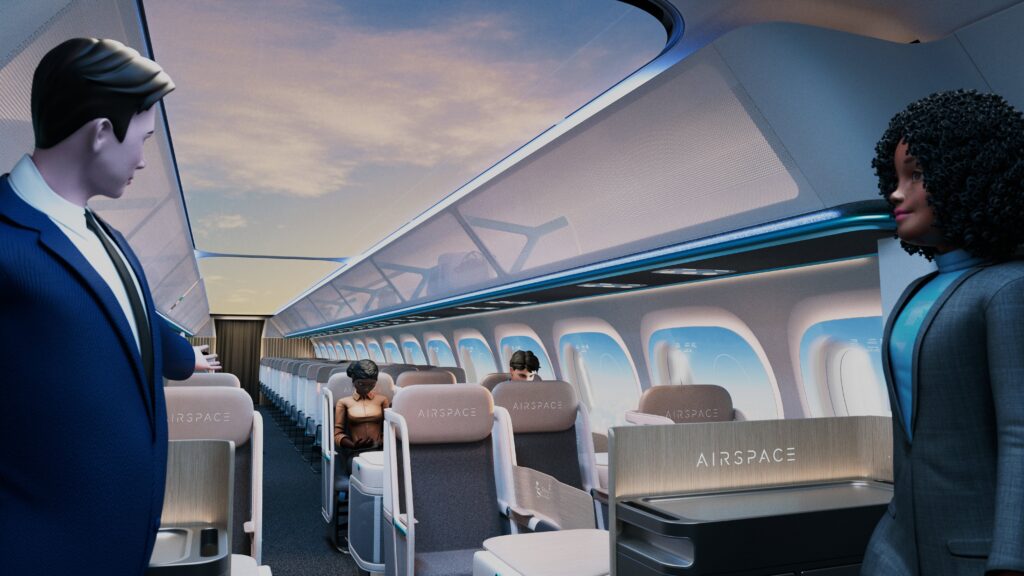 Interior del avión de Airbus